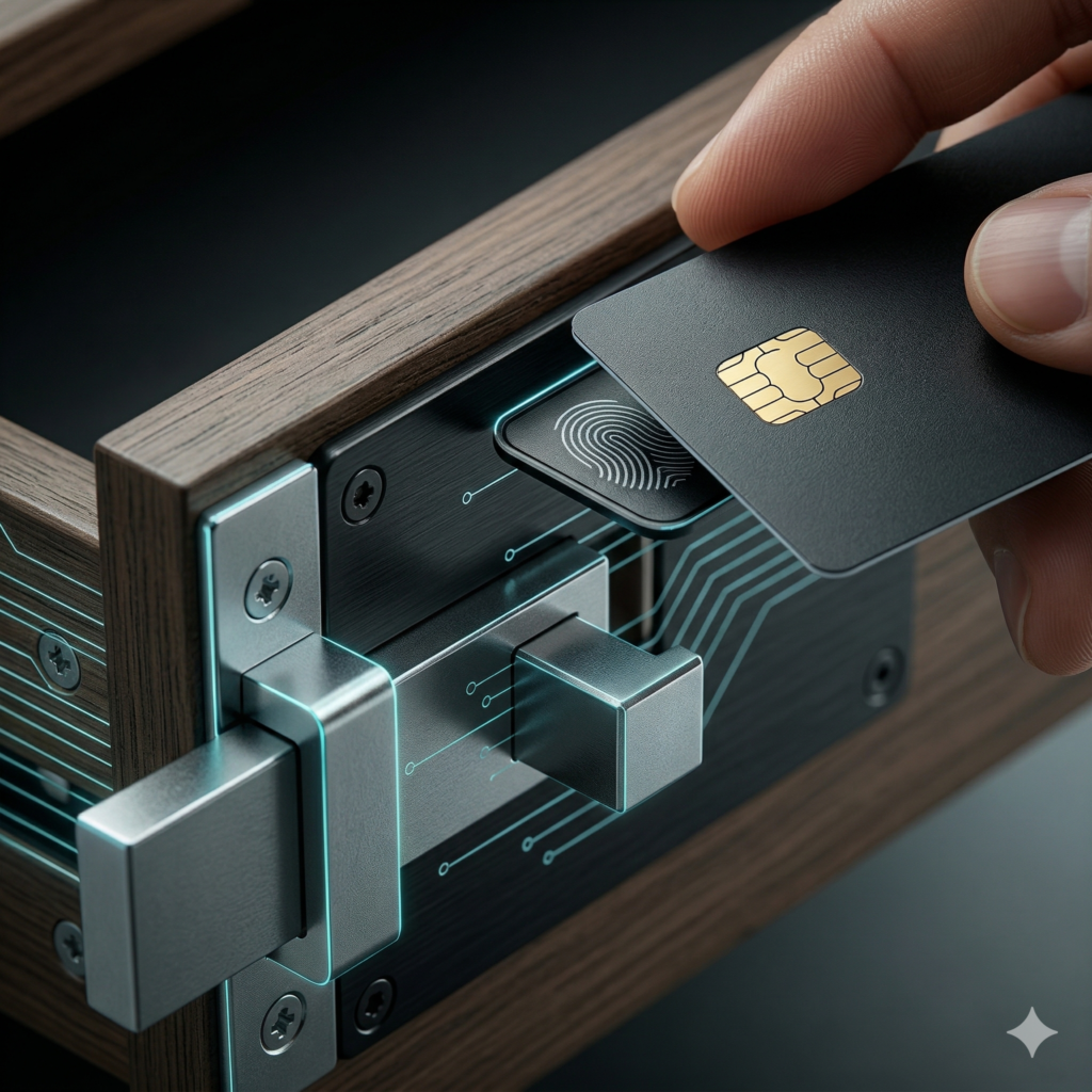 Cerradura invisible inteligente para cajones y muebles de oficina o hogar Apalock