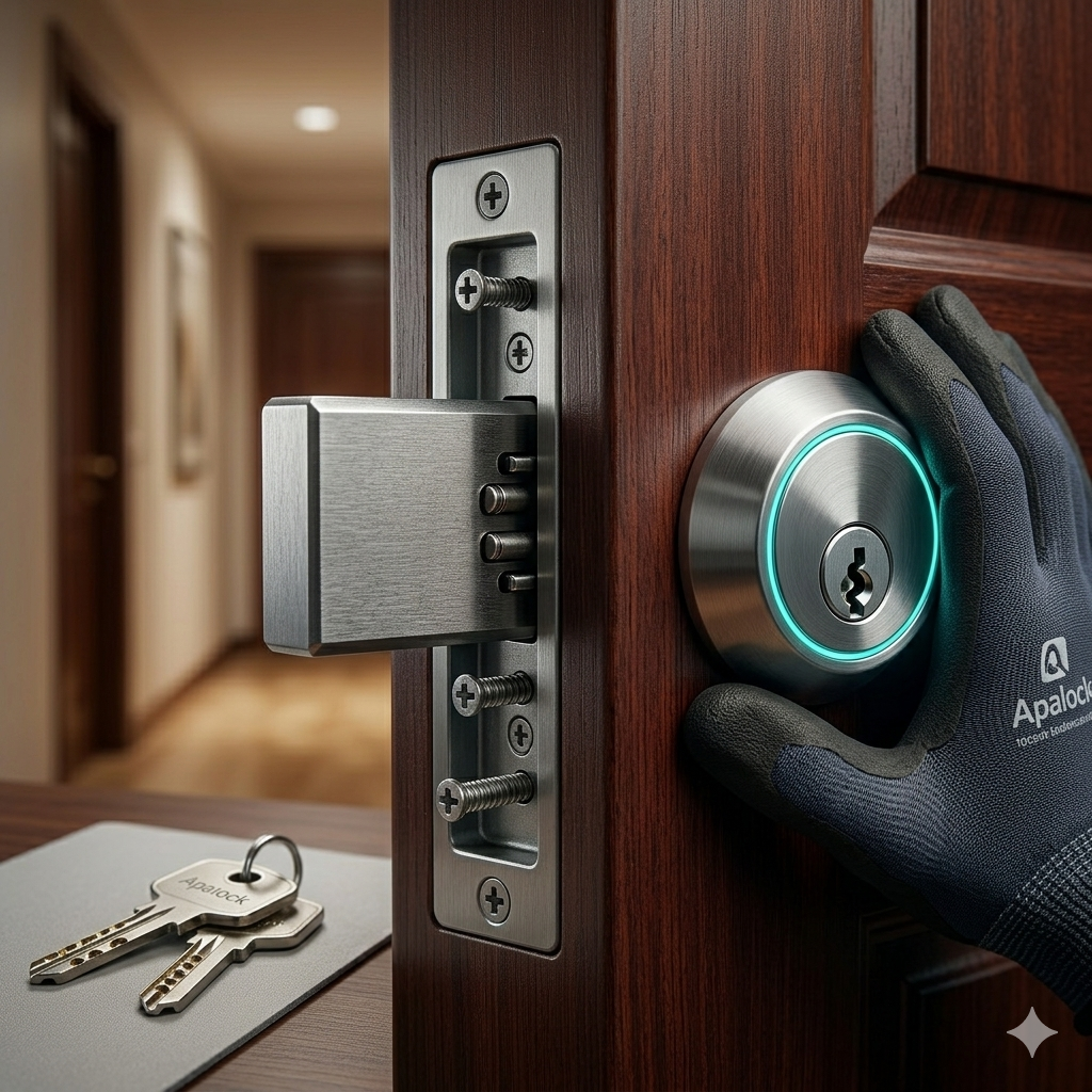 Cerrojo embutido de alta seguridad instalado por técnicos expertos de Apalock